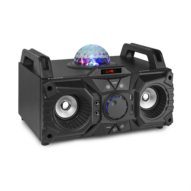 اسپیکر کارائوکه کلارشتاین آلمان مدل klarstein KAR100 Sing Station - اسپیکر و میکروفون بی‌سیم با نور پردازی LED